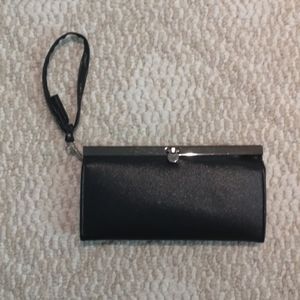 Black clutch with black chrome accents